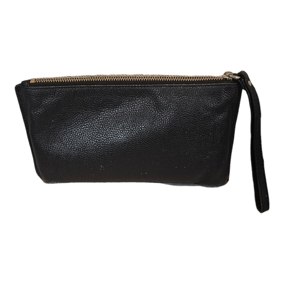 Michael Kors Ladies Black Leather Zip Top Closure Wristlet - Picture 3 of 13